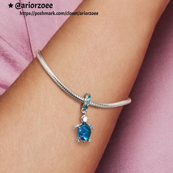 Pandora Murano Glass Sea Turtle Dangle Charm - Picture 2 of 2